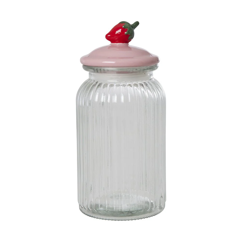 RICE  Glaskrukke, Strawberry - Large
