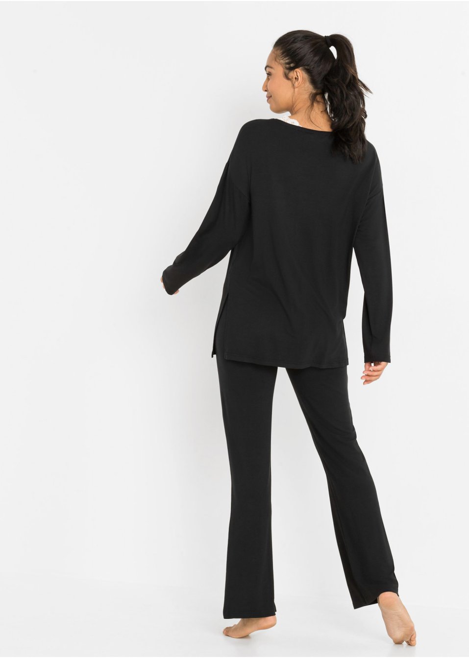 Pyjama avec pantalon évasé avec LENZING™ECOVERO™