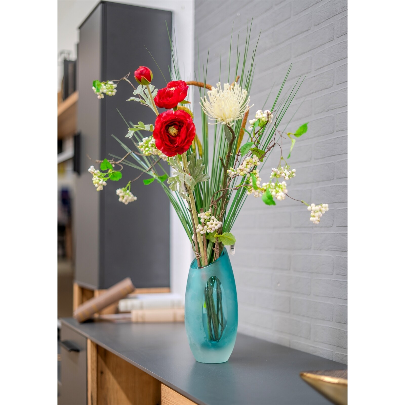 HTI-Living Frühlingsblume weiße Blüte Kunstpflanze Flora