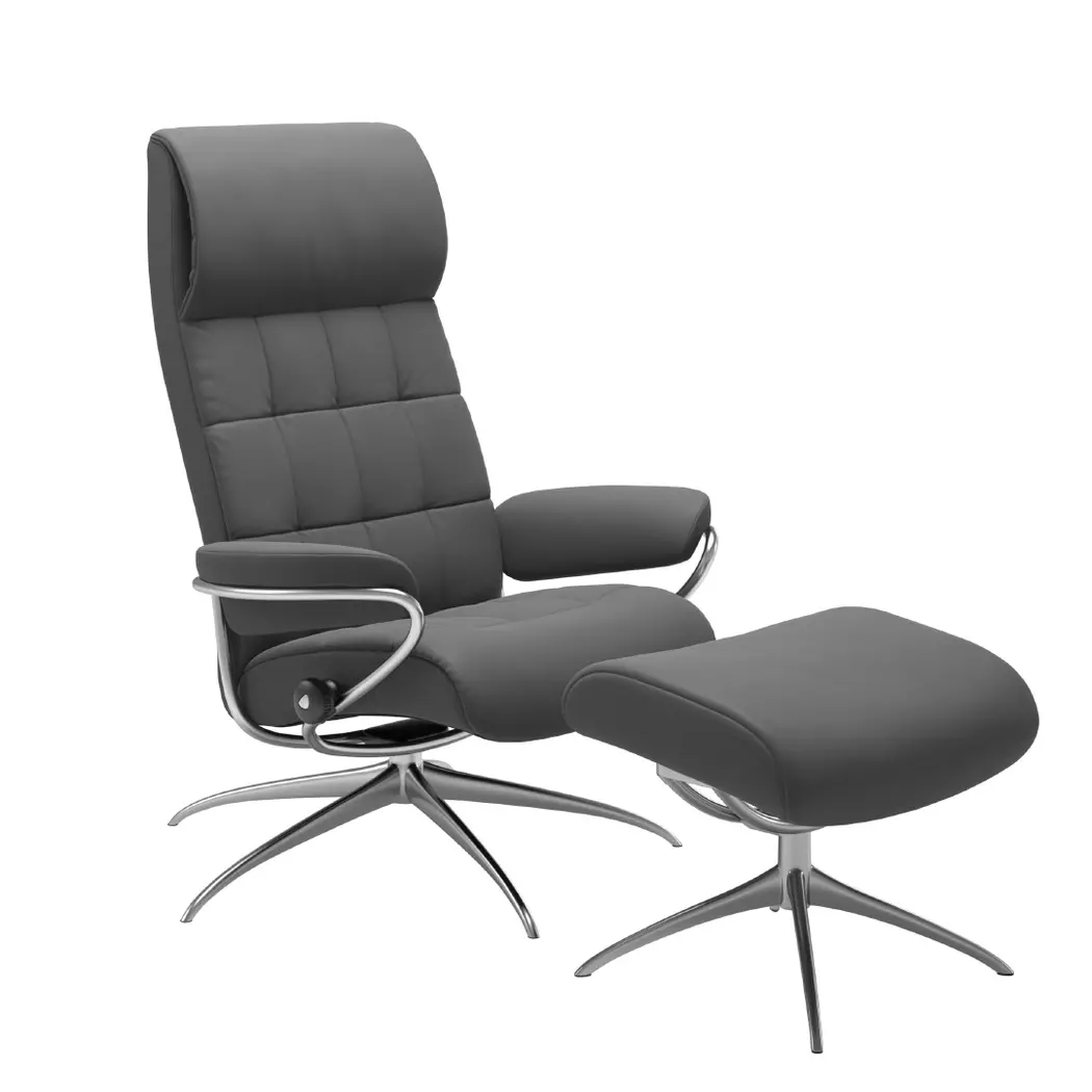 Sessel mit Hocker London Star High Back