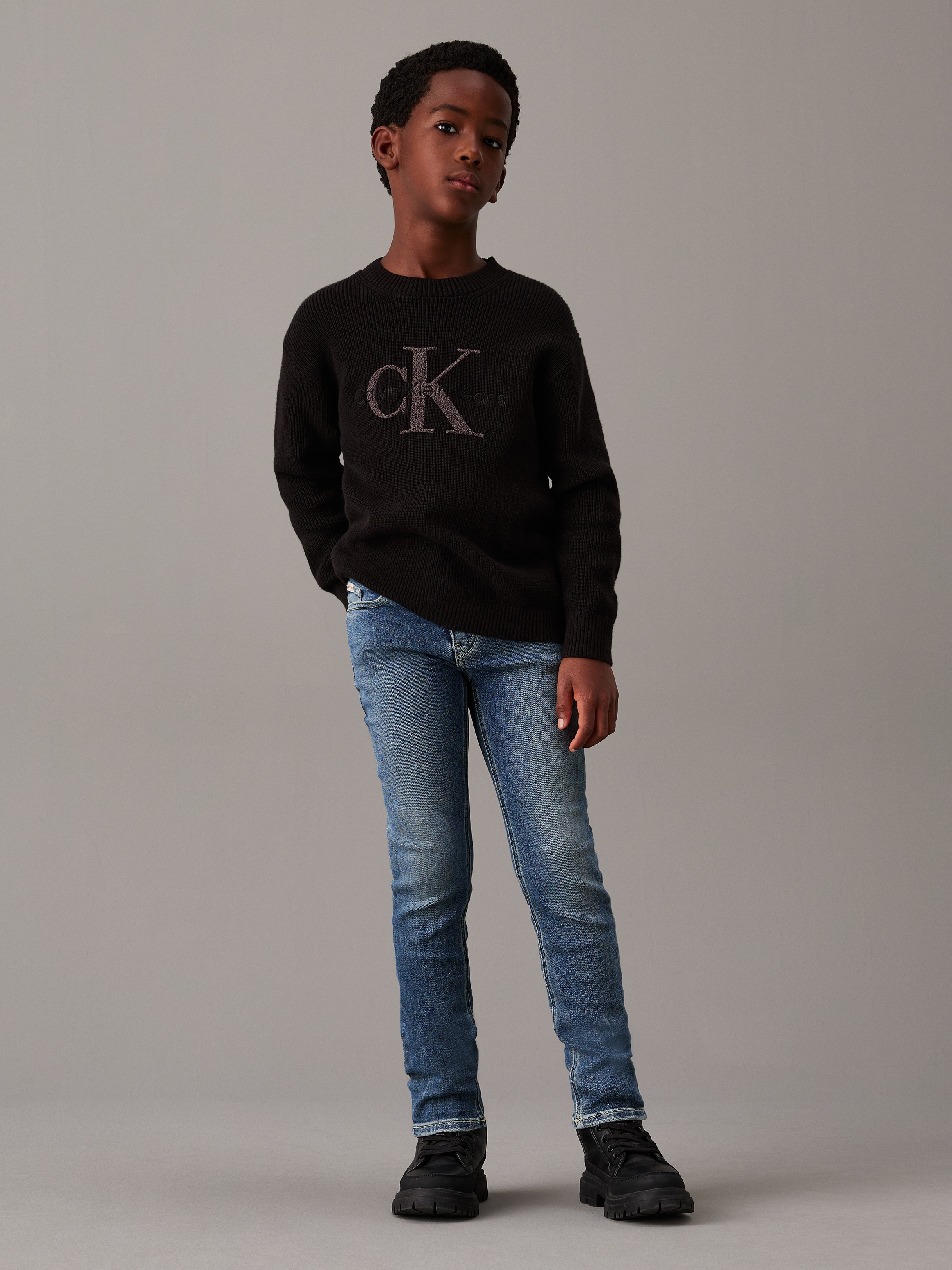 Calvin Klein Jeans Slim-fit-Jeans »SLIM NEW MID BLUE PWS«, für Kinder bis 16 Jahre, in cooler Waschung