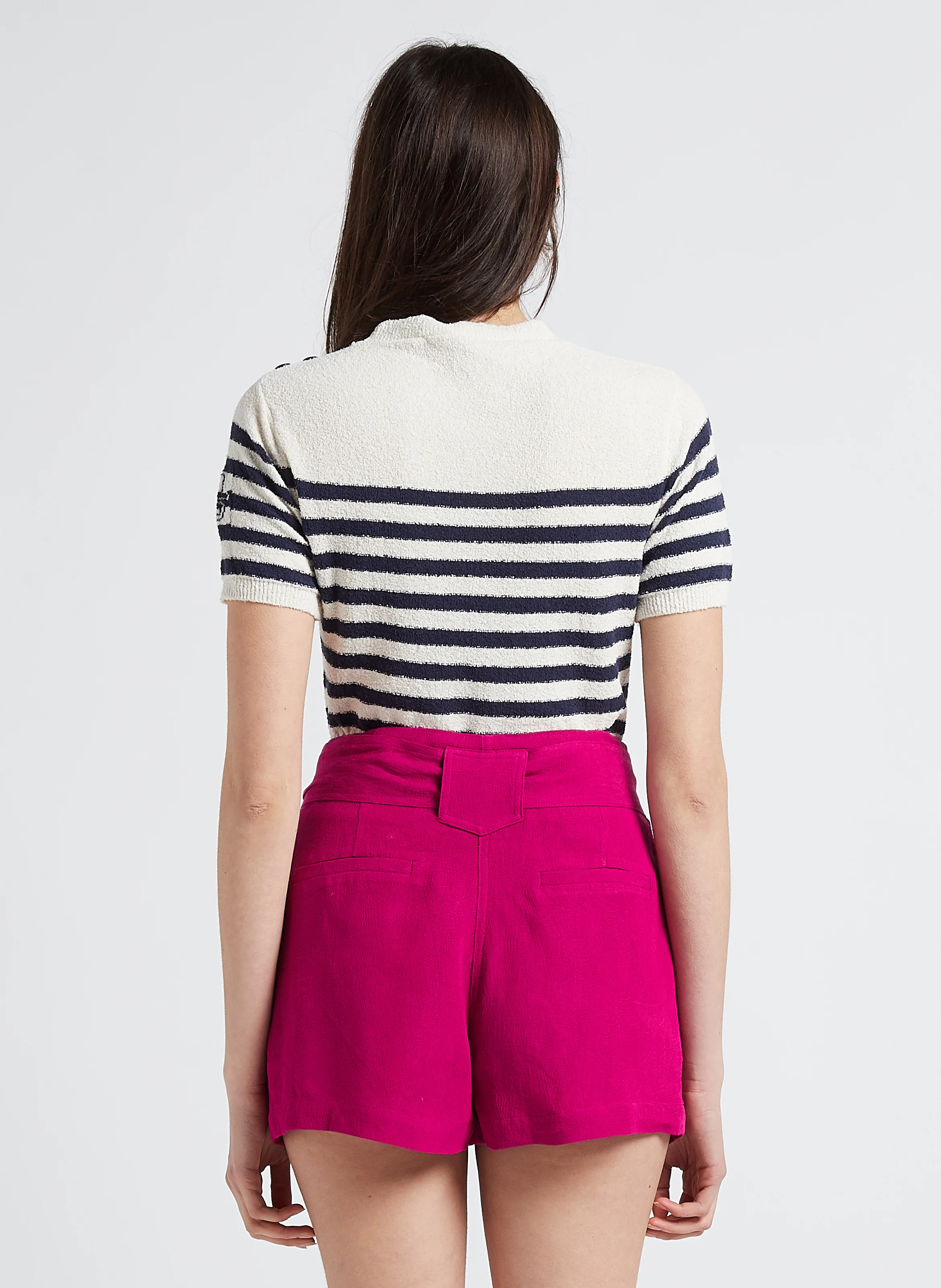 PERMANENT - Pull marinière à col rond droit | Bleu