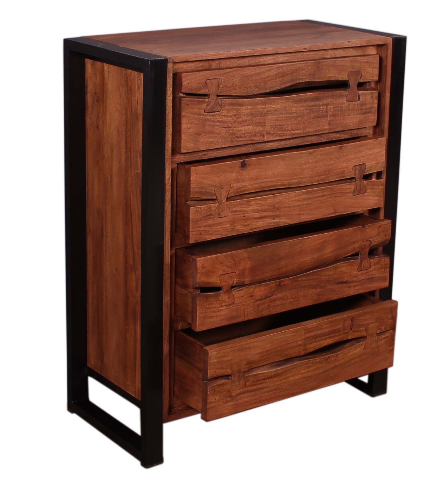 Kommode NATURAL EDGE Akazie Schubladenschrank Sideboard Wohnzimmerschrank