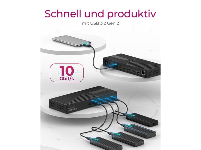 ICY BOX Dockingstation IB-DK2246AC DockingStation mit DisplayLink