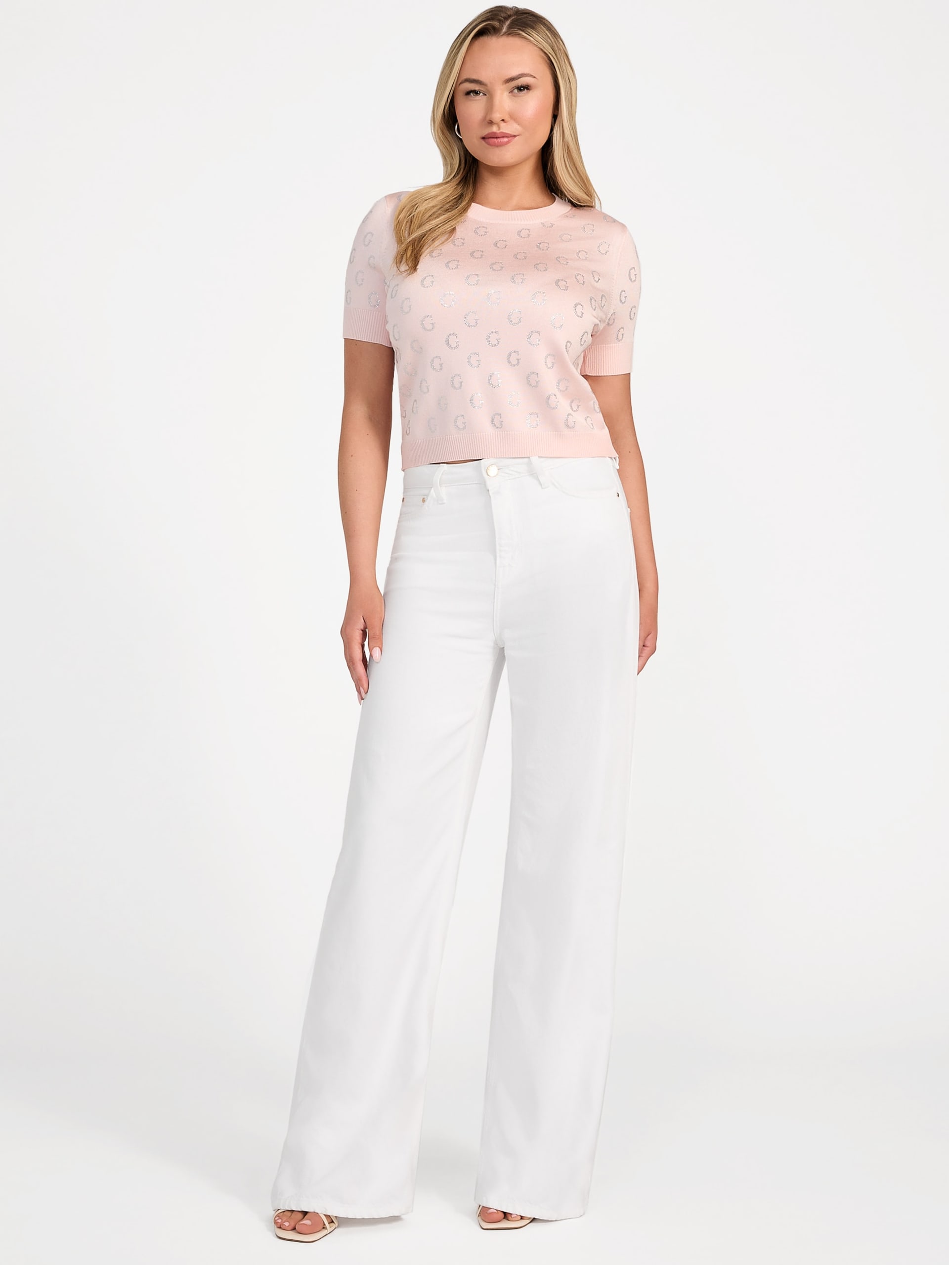 Blusa de malha Jasmine com gola redonda