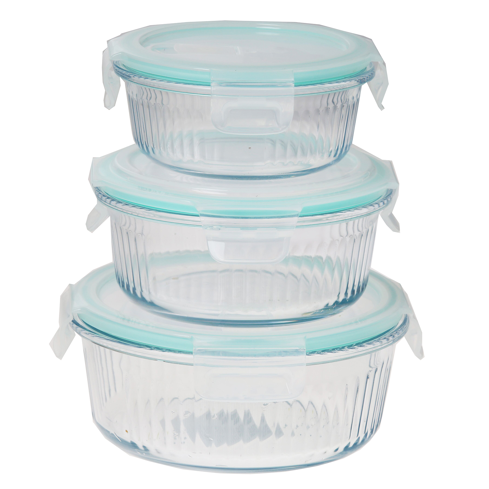3-teiliges Set Frischhaltedosen - transparent-blau