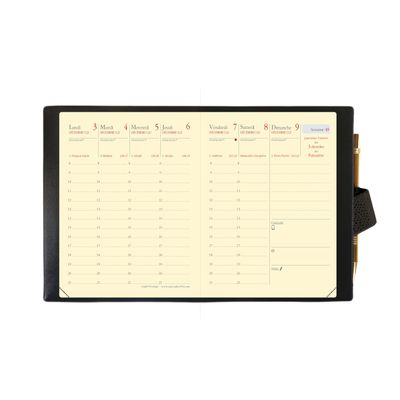 Agenda Impala Carla Prestige - 1 semaine sur 2 pages - 8 x 10,5 cm - noir - Quo Vadis