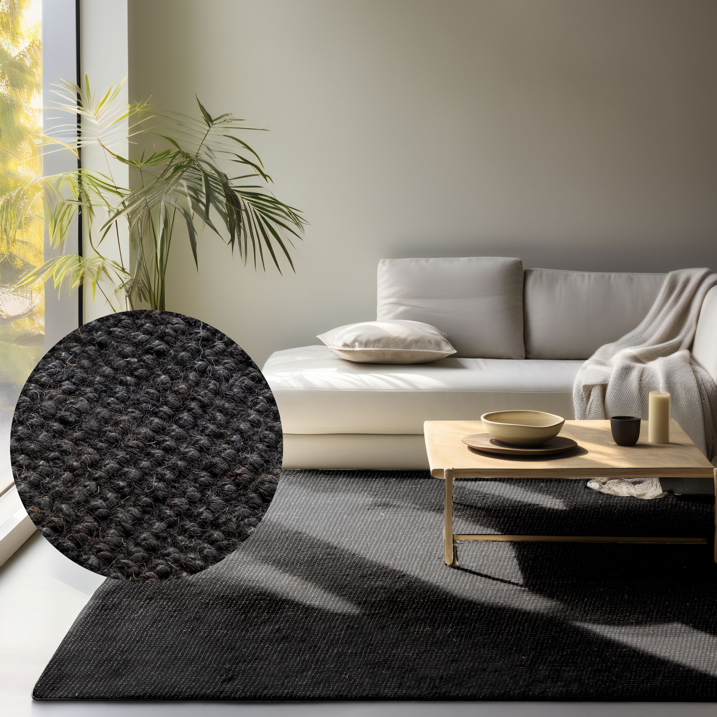 HANSE Home Teppich »Jaipur  Juteteppich,  als Läufer und in Rund« rechteckig 10 mm Höhe 100% Naturfaser, Wohnzimmer, Esszimmer, Schlafzimmer, GRS