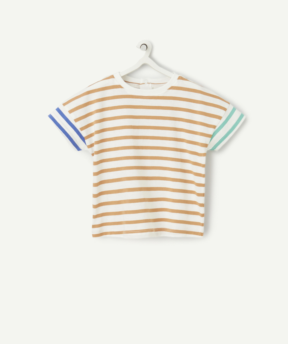 t-shirt manches courtes bébé garçon à rayures colorées