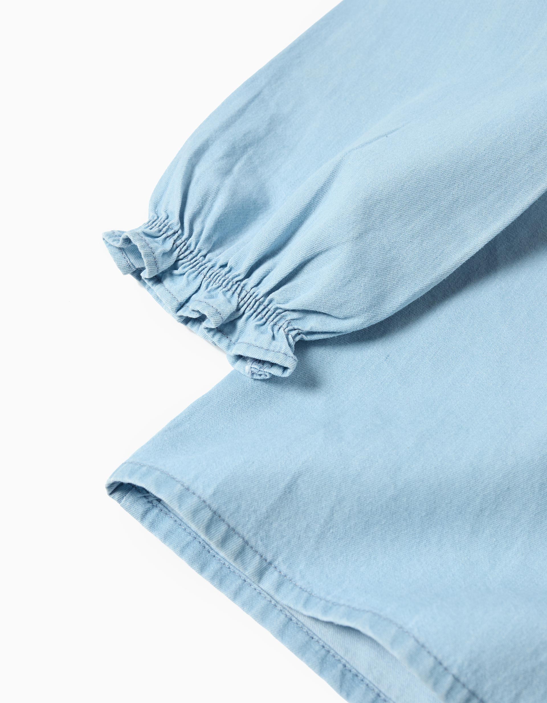 Camisa, Menina, Azul Claro