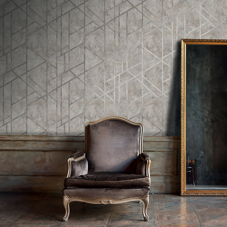 Papier peint Vinyle Intissé GoodHome Mirgan gris clair