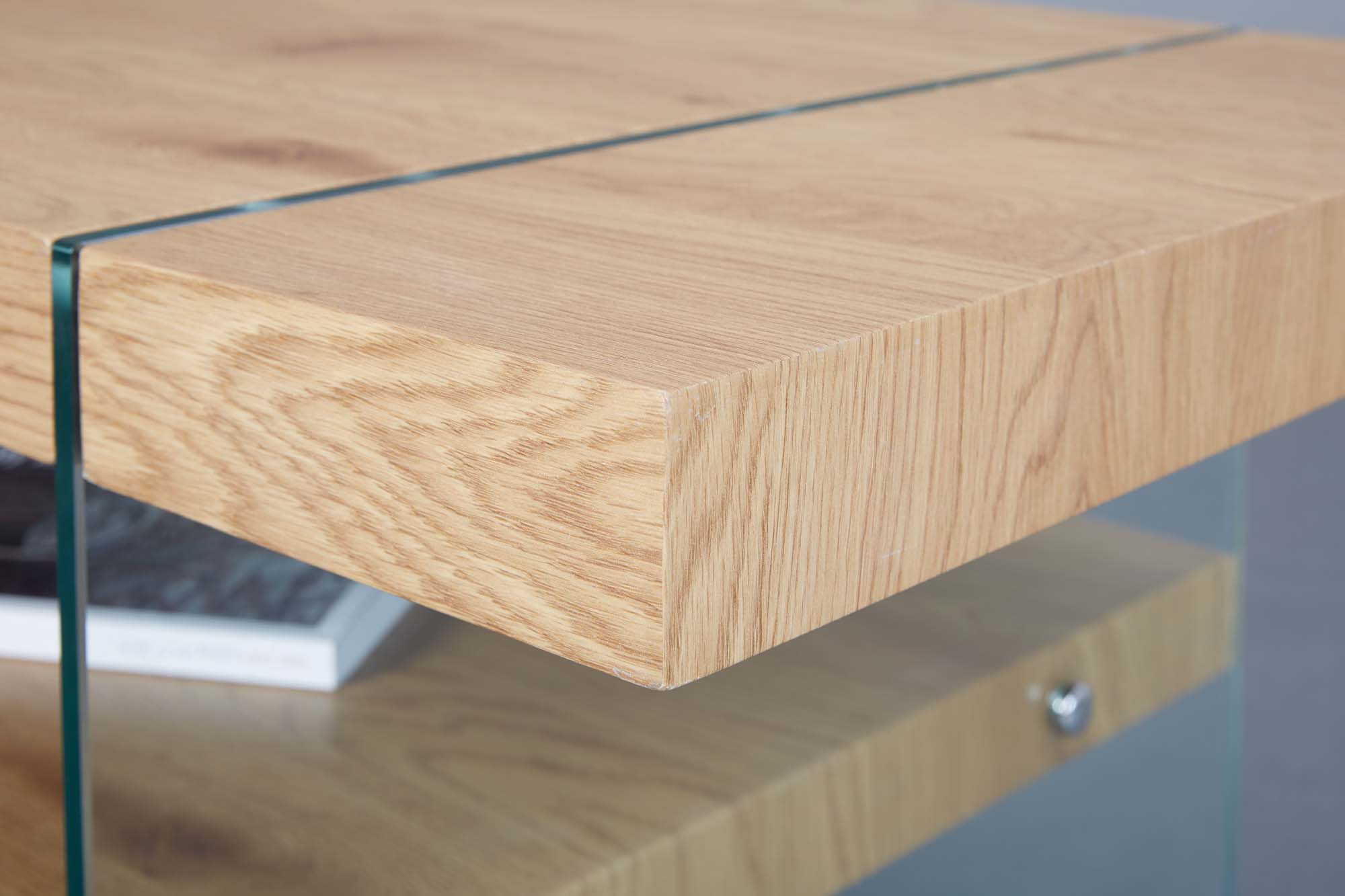 Inter Link Couchtisch Benina aus Holz und Glas