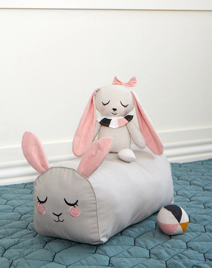 Sitzpouf BUNNY (50x25x25) in grau