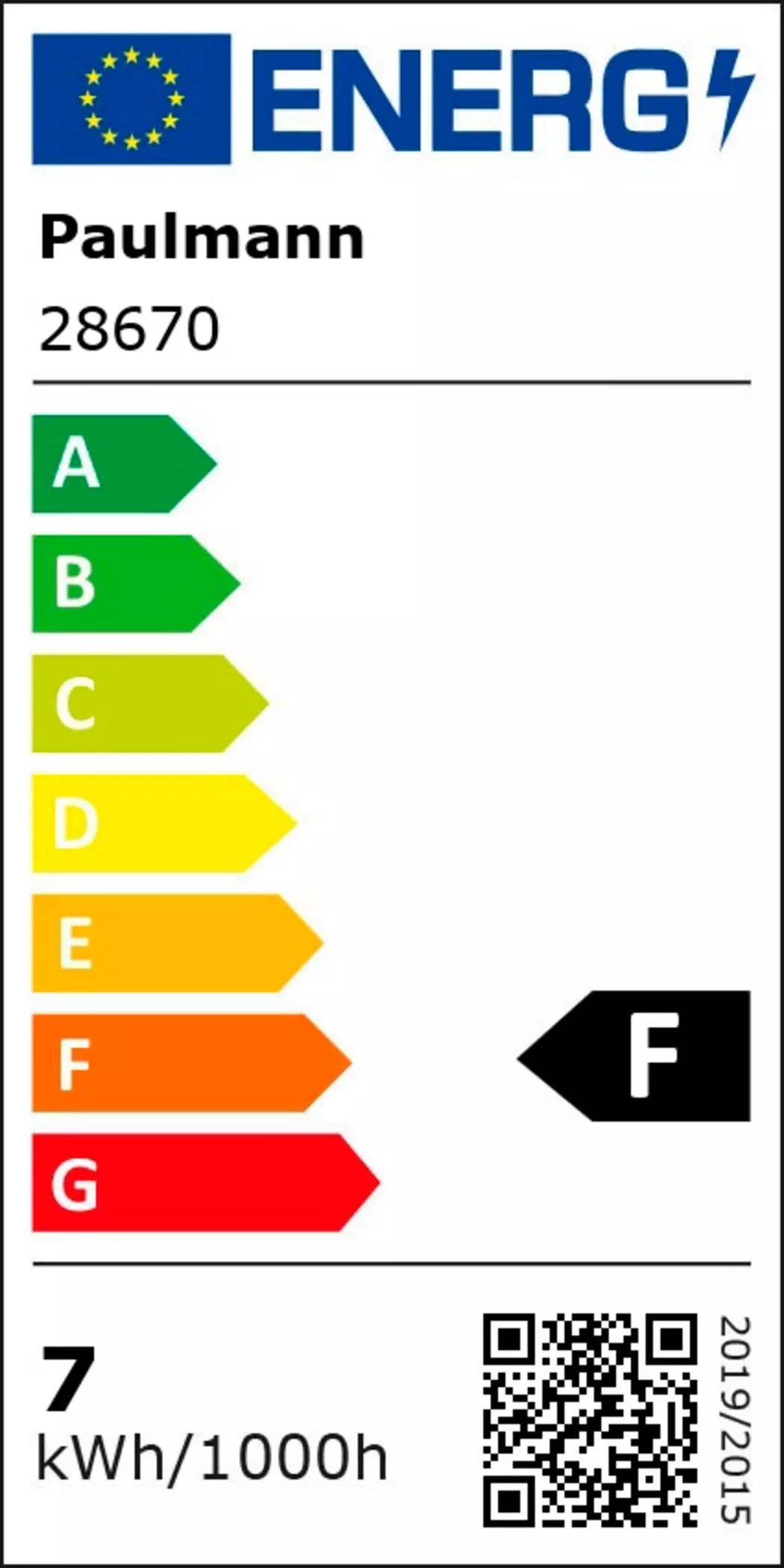 LED-Birnenform E27/6,5 Watt/Energie F
