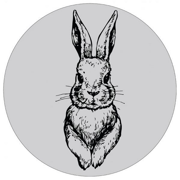 Muurcirkel kids rabbit grijs