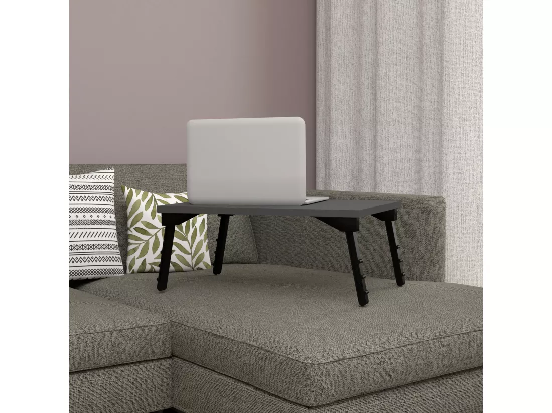 Tablette de lit Vadsø pliable 23,5 x 60 x 35,5 cm anthracite [en.casa]