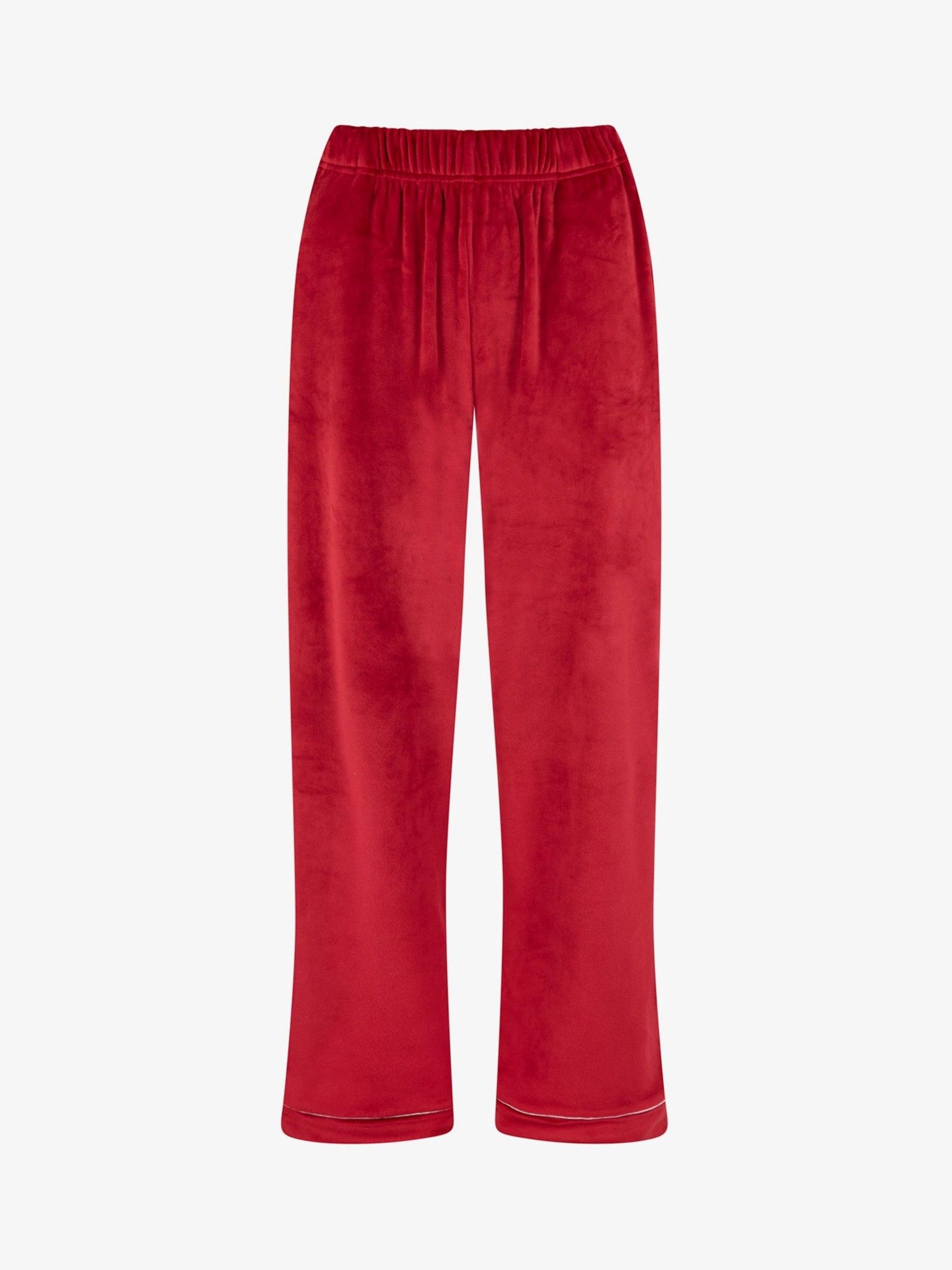 Rood - The Little Tailor luxe kerstpyjama van zacht aanvoelend velours