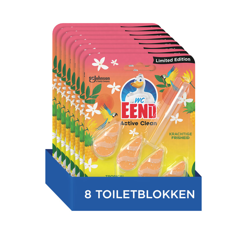 8x WC Eend Active Clean Toiletblok Tropical Summer38,6 ml