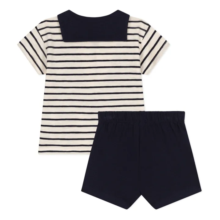Petit Bateau Ensemble Monloup Jersey Flammé | Bleu marine