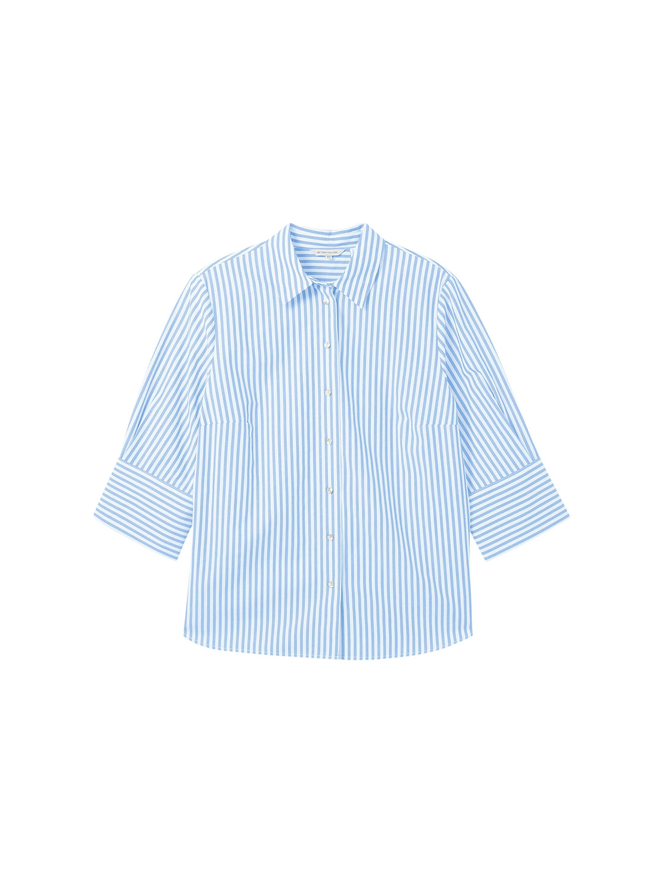 Gestreifte Bluse mit breiten Manschetten