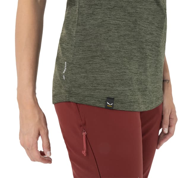 T-shirt randonnée SALEWA PUEZ MELANGE DRY W S/S DARK OLIVE MELANGE