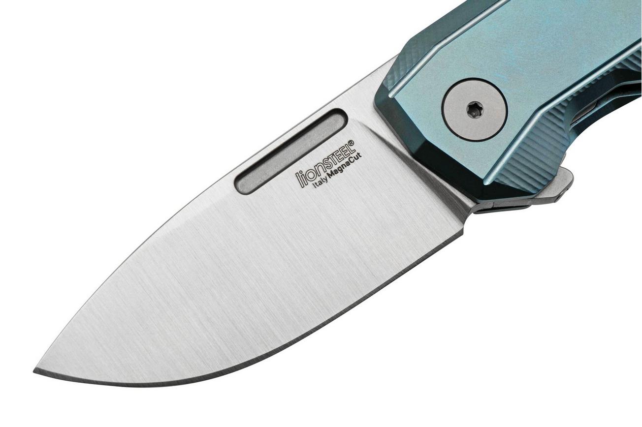 LionSteel Nano, NA01-BL, Frame Lock, Magnacut, Blue Titanium, zakmes