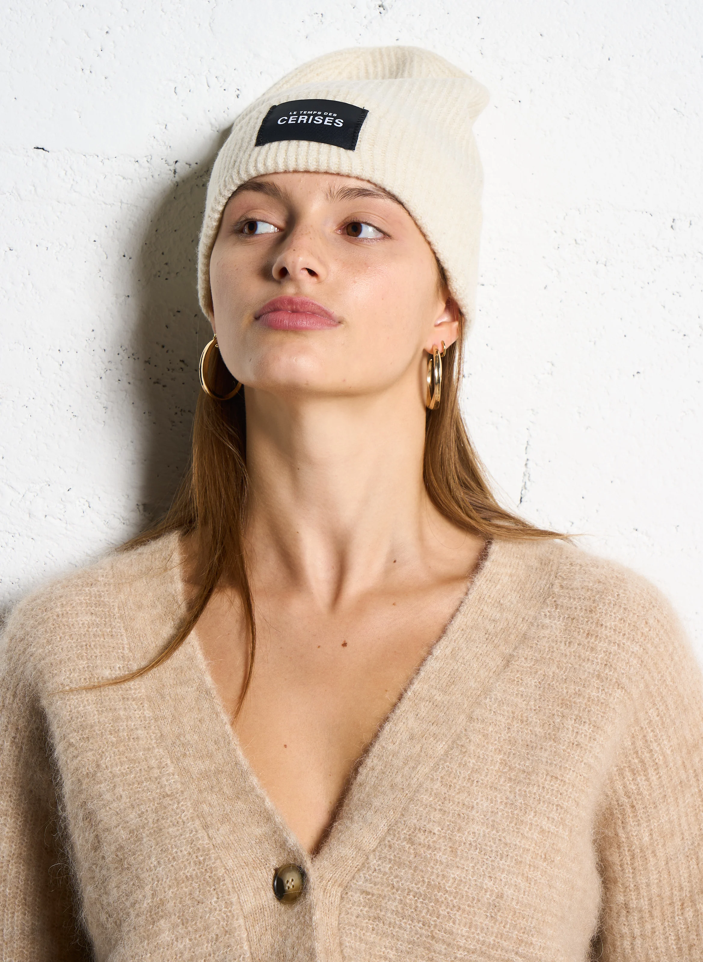 FLORIZA - Bonnet en maille | Blanc