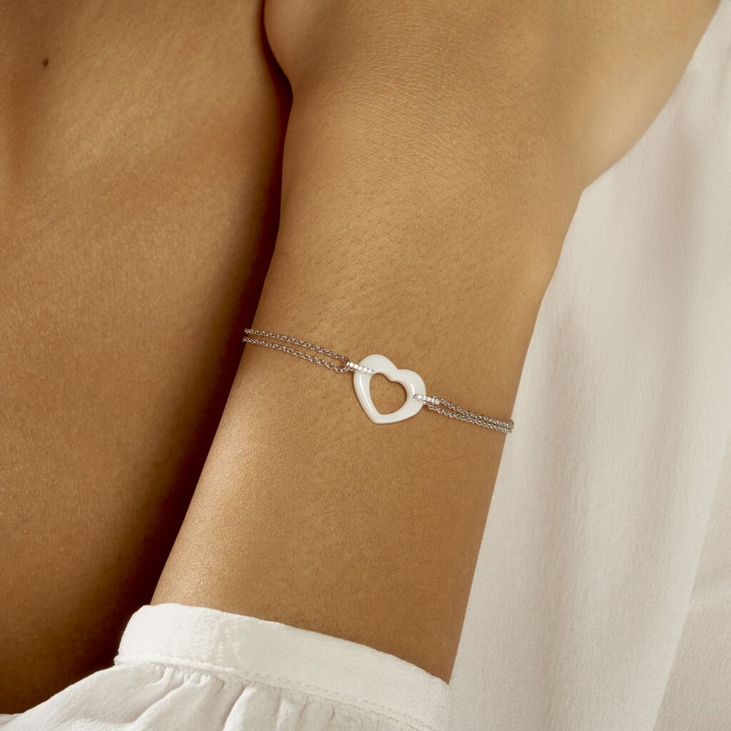 Bracelet Vivianne Argent Blanc Oxyde De Zirconium Et Céramique