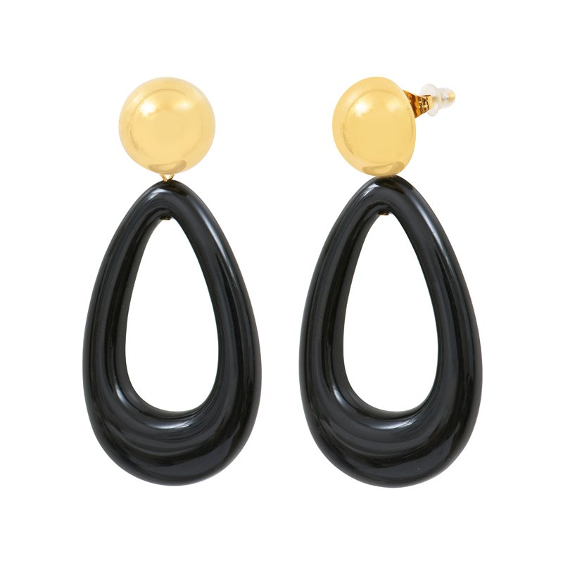 Boucles d'oreilles pendantes noires