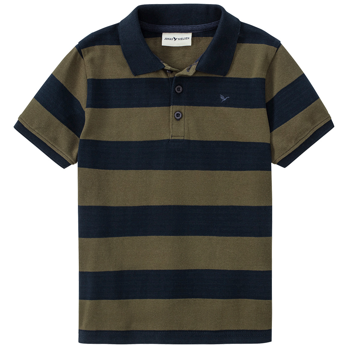 Jonas Nielsen Jungen Poloshirt mit Streifen oliv / dunkelblau