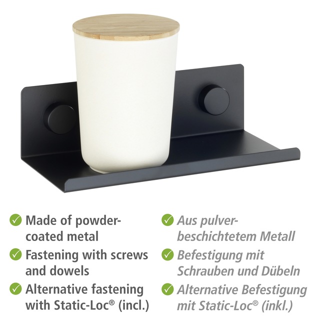 WENKO Küchenregal »Modell Jet S« Regal für die Wand, Industrial Style, pulverbeschichtetes Metall