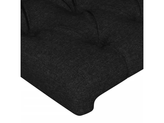 Tête de lit à LED Noir 200x7x78/88 cm Tissu