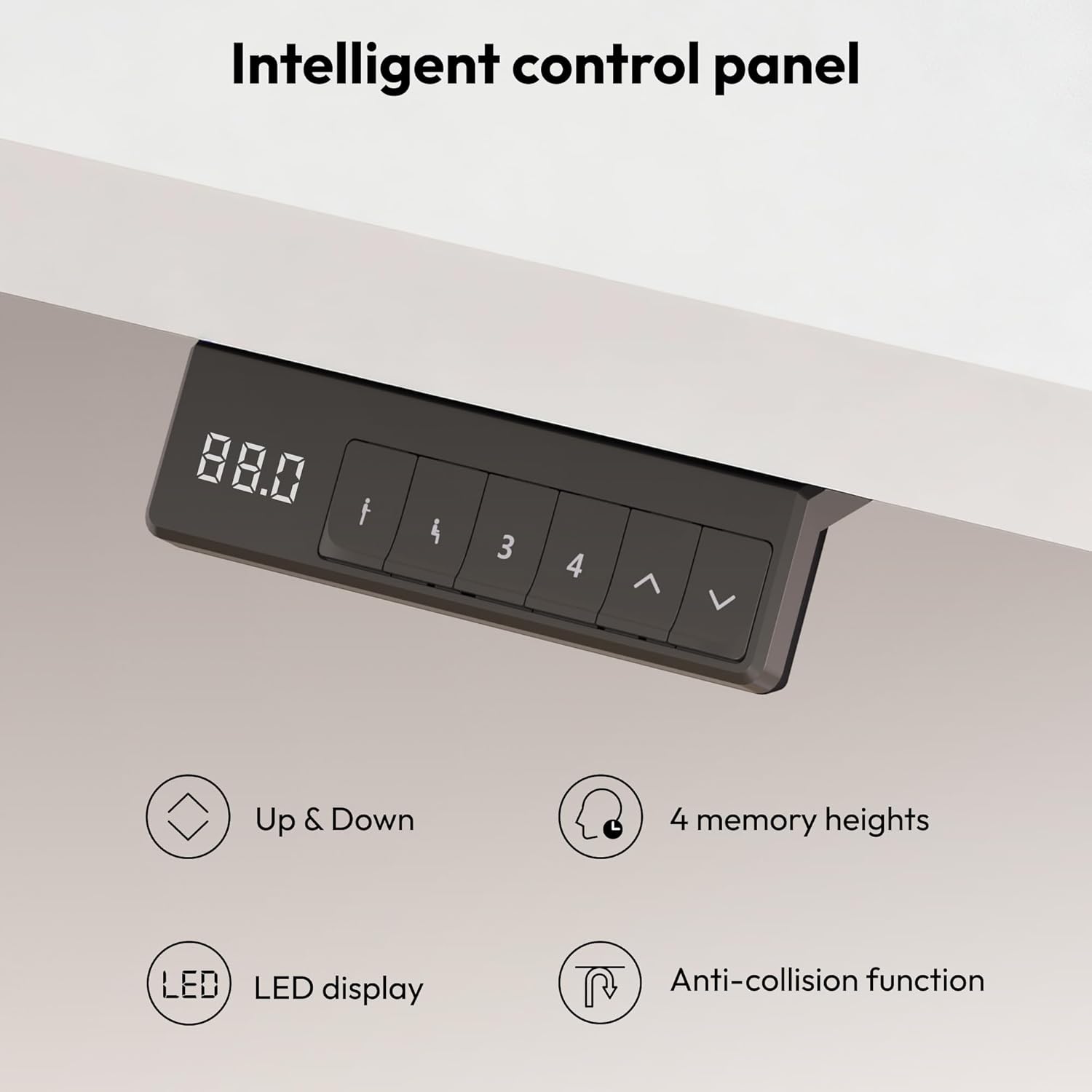 SANODESK Höhenverstellbarer Schreibtisch 180×80 cm – Elektrischer Standing Desk mit Dualmotor, Extra stabilem Gestell & Memory-Funktion(weiß+weiß)