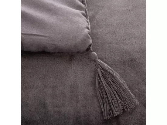 Edredon couverture en Velours Gris 80 x 180 cm