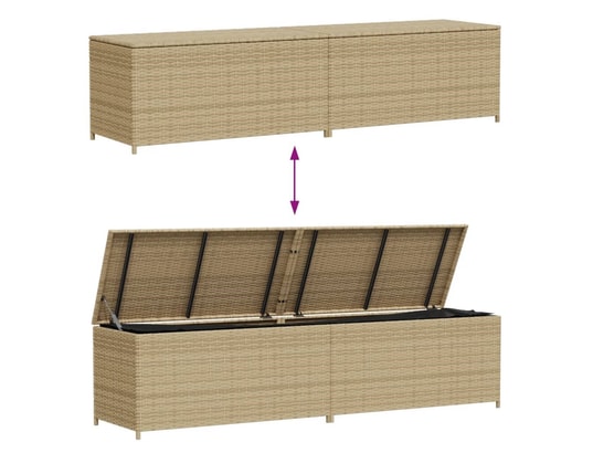 VIDAXL - Coffre Boîte de rangement de jardin mélange beige 469l résine tress...