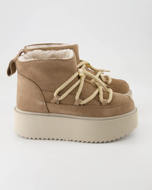 Inuikii Classic Low Platform Stiefeletten in Beige