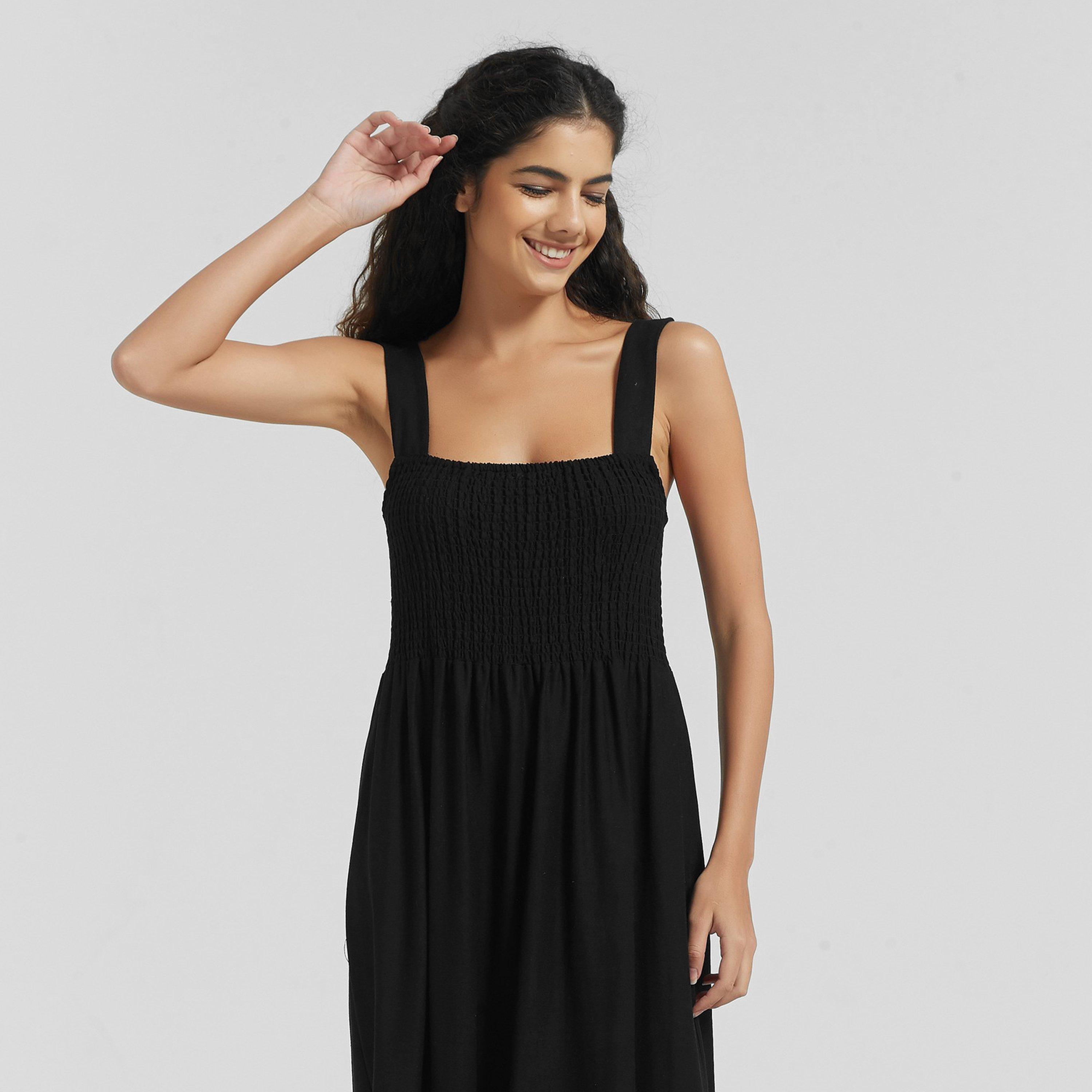 Be You Linen Linen Shirred Dress
