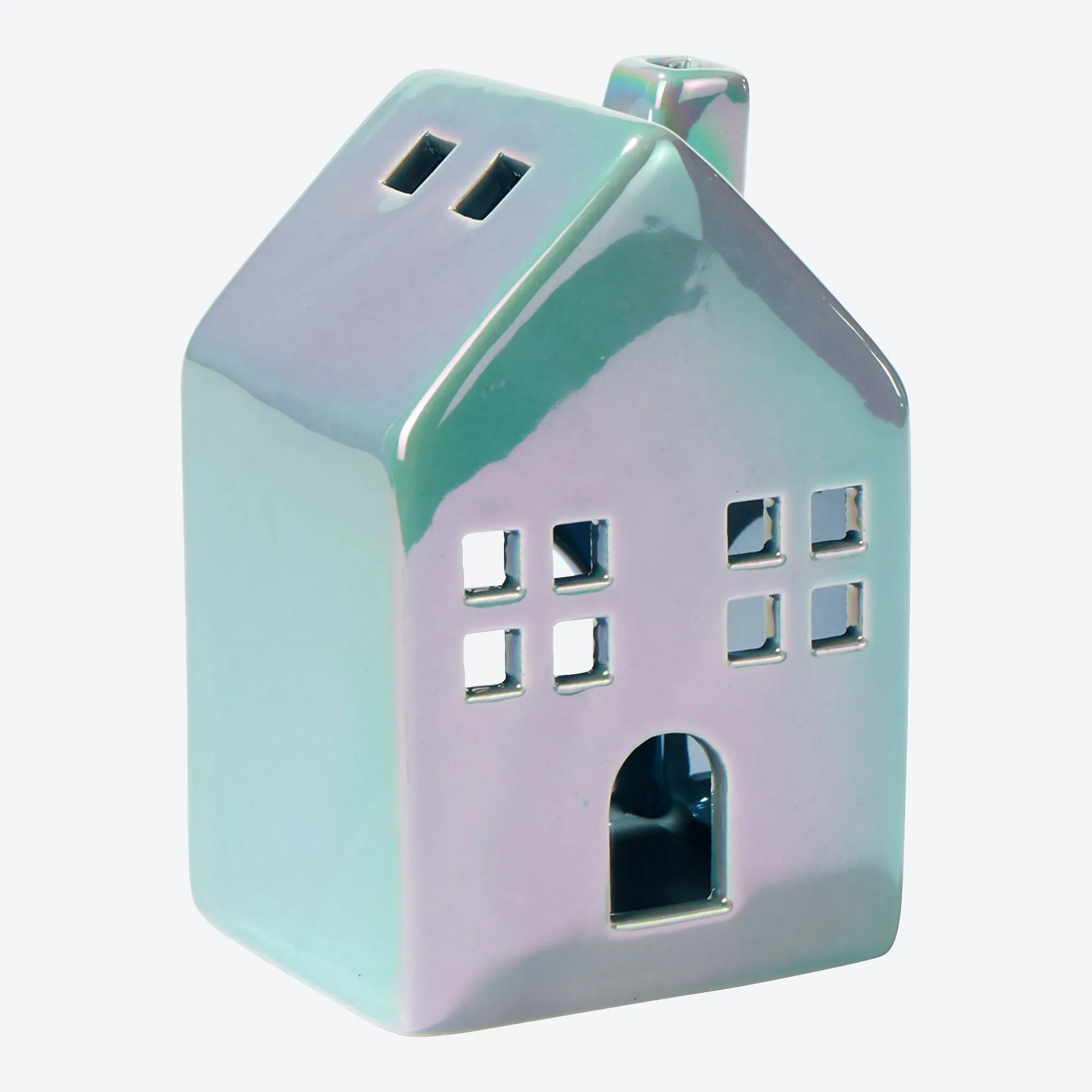 Deko-Haus in Perlmutt-Optik, ca. 8x7x12cm