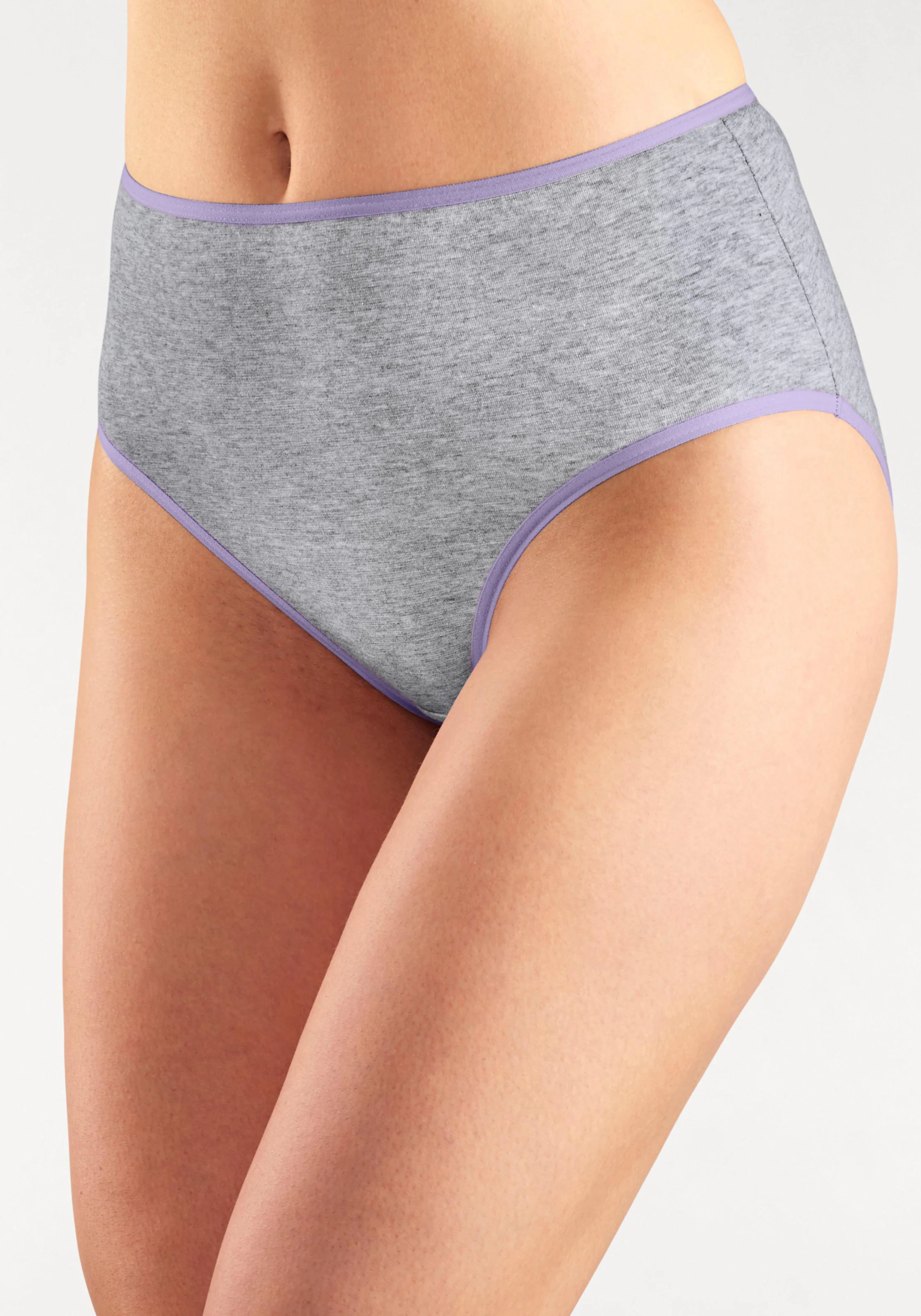 petite fleur Hüftslip in grau-meliert, weiß