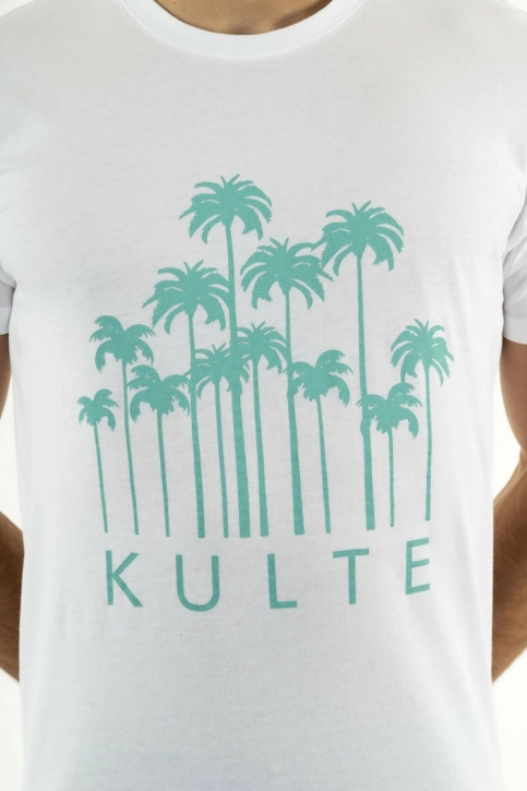 tee shirt kulte palms white