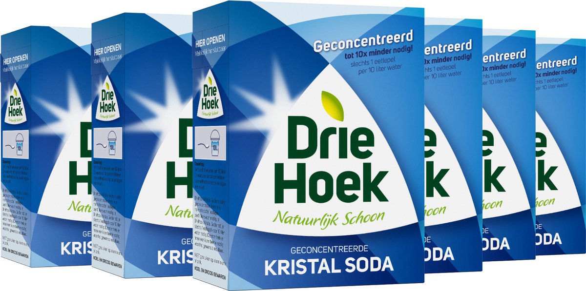6x Driehoek Soda kristal (600 gr)
