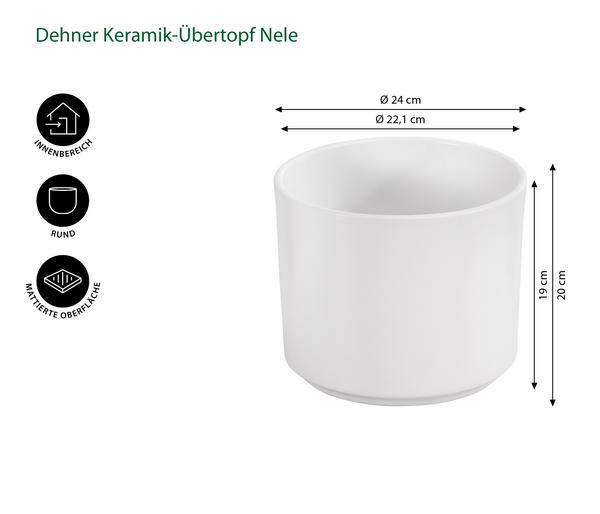 Dehner Keramik-Übertopf Nele, rund
