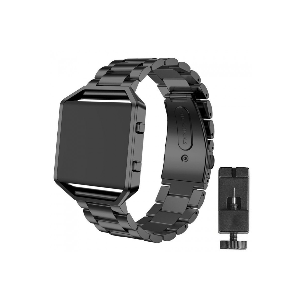 Armbånd Rustfri stål Fitbit Blaze - Svart