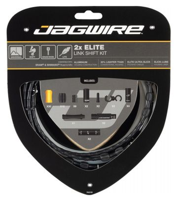 Kit Câbles et Gaines pour Dérailleurs Jagwire 2x Elite Link Shift Kit Noir