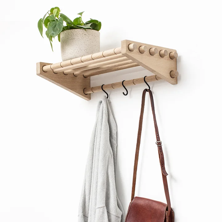 We Do Wood - Roon & Rahn Moodrack Wandgarderobe, 78 cm, Eiche geölt / geräuchert