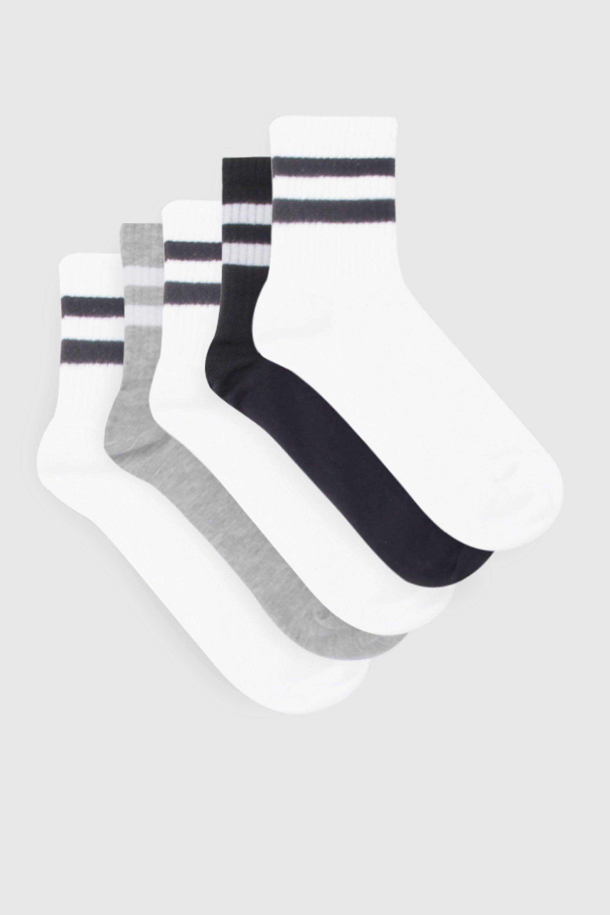 boohoo 5 Pack Chaussettes Cheville Rayées