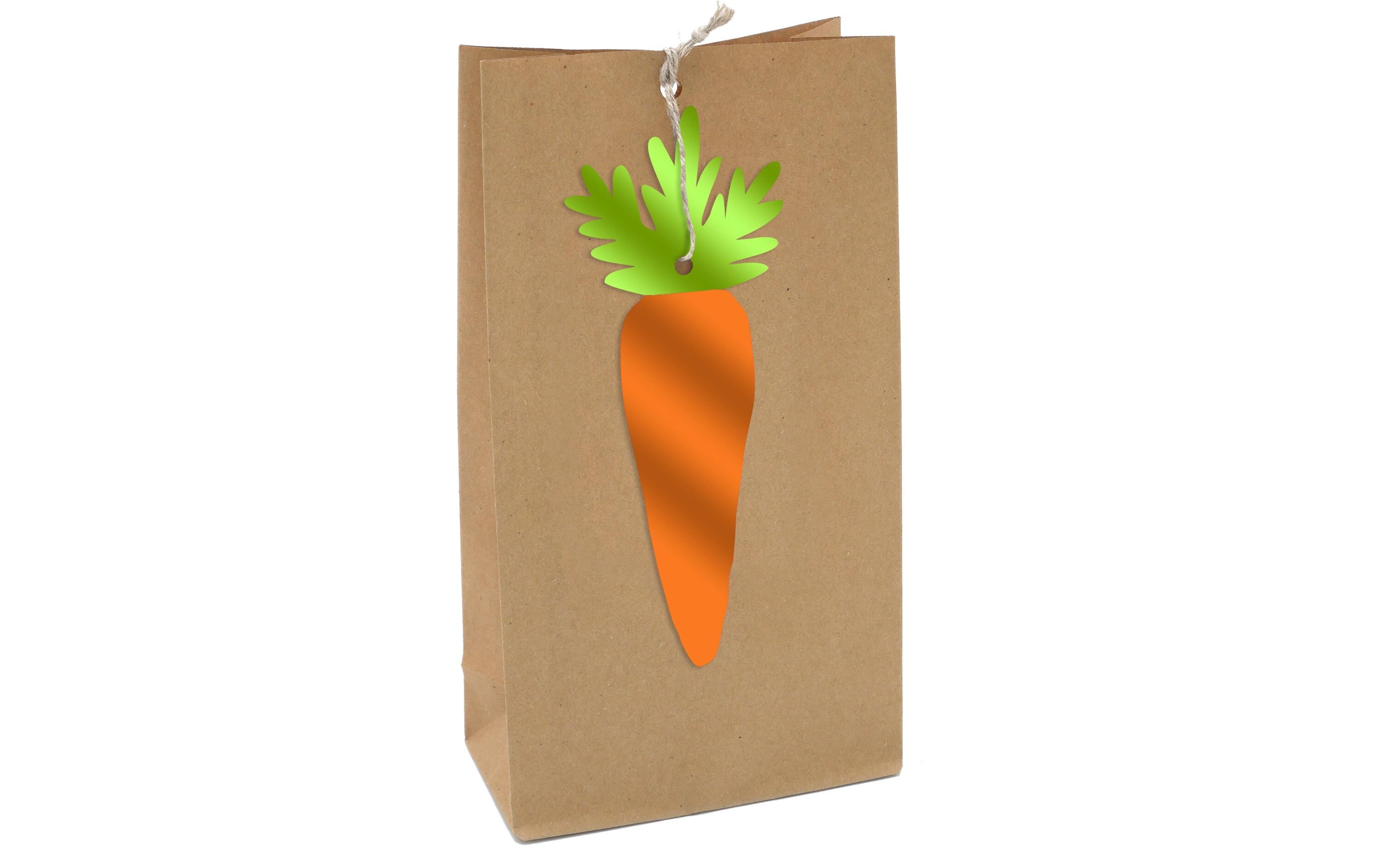 Geschenktasche Ostern 2 Stück, 12 x 21 x 6 cm, Braun/OrangeGeschenktüten-Set