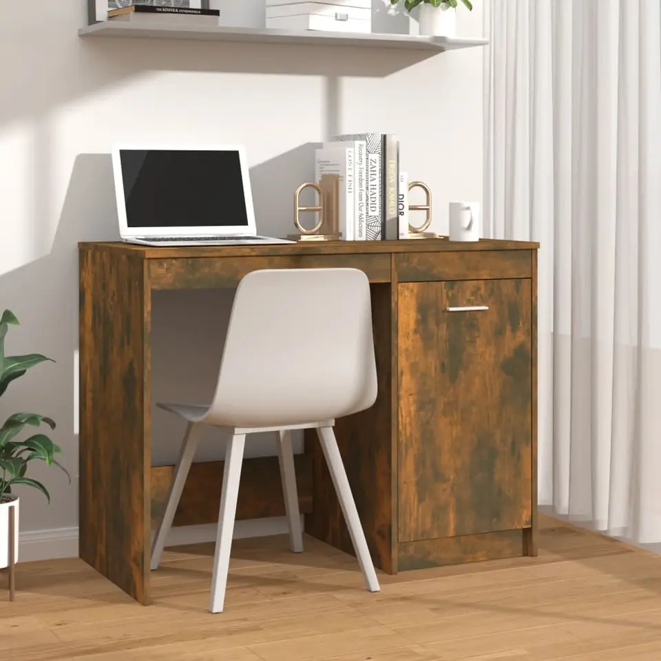 vidaXL - Bureau - Bruin - Bewerkt hout