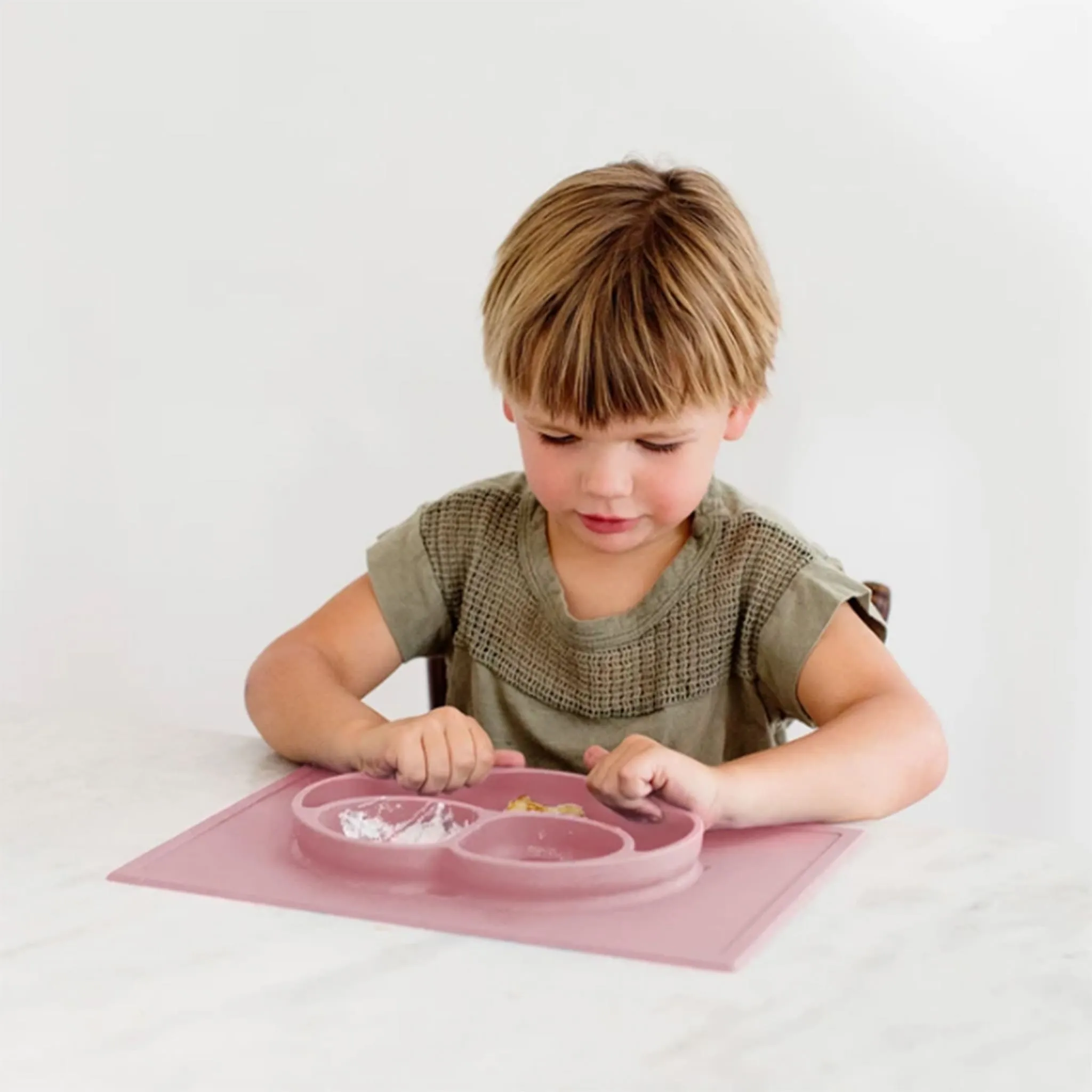 EZ PZ Fun Napperon Assiette Antidérapant Happy Mat - Rose Blush
