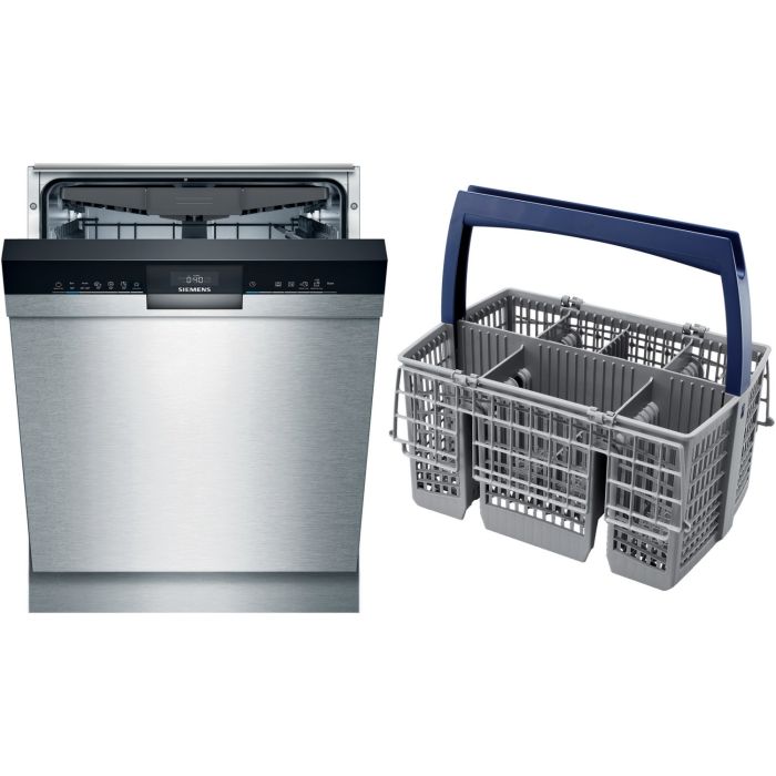 Siemens Geschirrspüler-Set SN43HSEPCE - Unterbau-Spüler Edelstahl + Besteckkorb